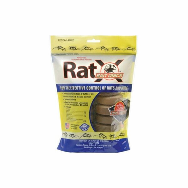 Ratx 1 lbs Rat-X for Mouse & Rat Rodent Bait Disc, Assorted, 45PK RA5136